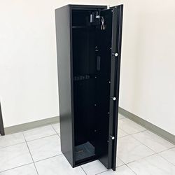 (New) $199 Large 5-Rifle Gun Safe Box Biometric Fingerprint 14x12x57”