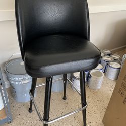 2 Bar Stool Black Leather