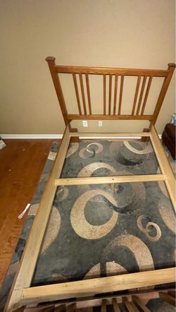 Wood Queen Bed Frame with Headboard