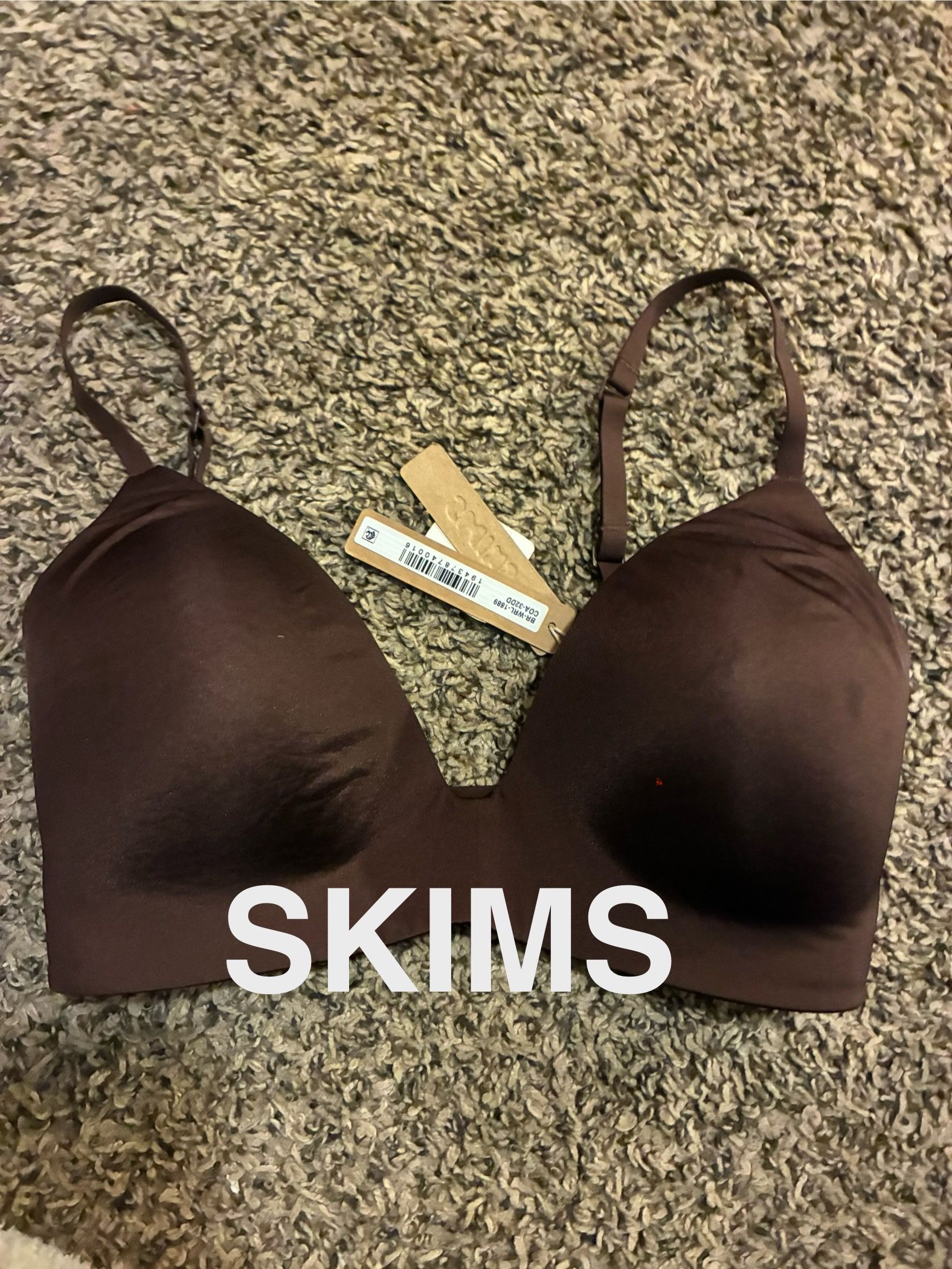 NWT Skims Teardrop Push Up Bra 32DD Cocoa $64 MSRP