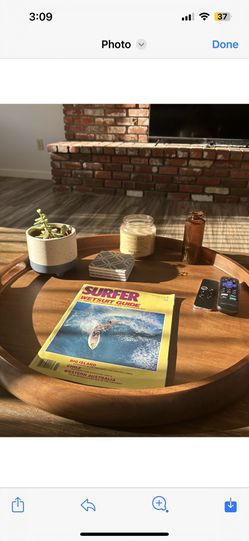 World market Light Wood Circular Tray 