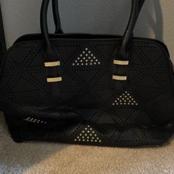 Black/gold  Faux Leather Purse 