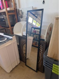 Full-Length Mirror and chair