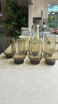 Set of Smoked Glass Drinking Glasses