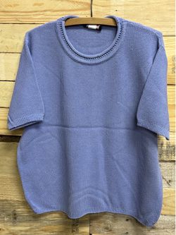Forever 21 Periwinkle Short-Sleeve Knit Crewneck