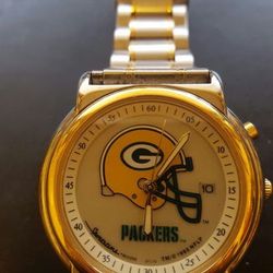 Packers Bulova Sportstime watch with two tone bracelet