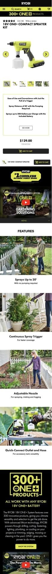 Ryobi 18V ONE+ COMPACT SPRAYER