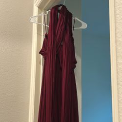 Lulus Burgundy Wrap Dress 