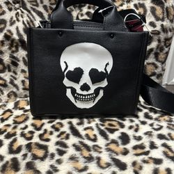 Betsey Johnson Small Tote With Skull