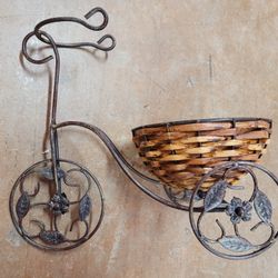 Interior Metal Tricycle Plant Pot Stand Holder