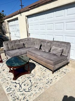 Gray L sectional couch