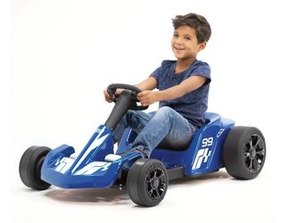 Kalee Blue Asphalt Racer 12V Go Kart Powered Ride-on for Boys and girls