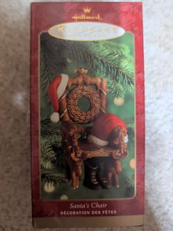 NIB Hallmark Keepsake Santa's Chair Handcrafted 2000 Christmas Ornament Holiday