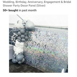 Shimmer Wall Backdrop - 24pcs Decorations Panel Wedding, Birthday, Anniversary, Engagement & Bridal Shower Party Decor Panel (Silver