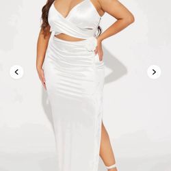 White Fashion Nova Maxi Dress- 3X