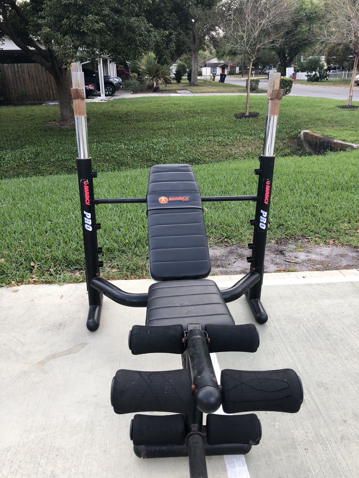 Marcy weight bench and leg attachment