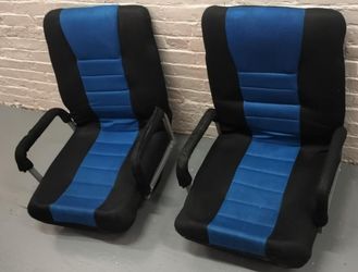 2 floor level gaming chairs