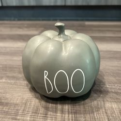 Rae Dunn Green And White BOO Pumpkin 