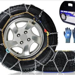 Snow-Chains Auto Fixing 1 Min Quick Fit Easy Installation Tire-Chains, Portable Reusable Universal Emergency Tire Traction Chain for Passenger Car, Pi