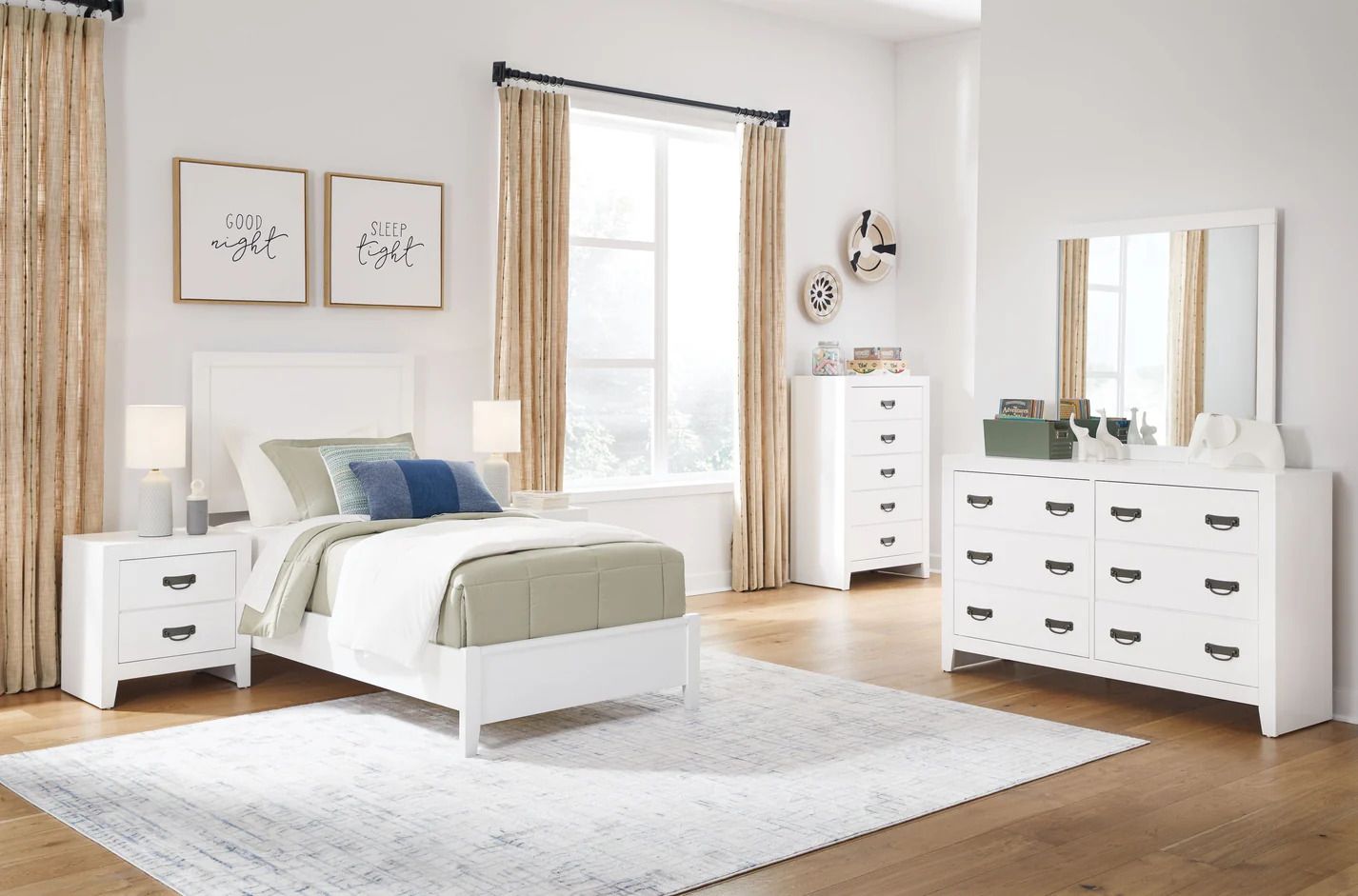 Bedroom Set,4 pc Queen Bed Frame, Bedroom Furniture