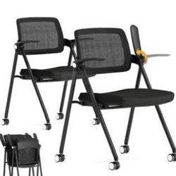 Brand New FYLICA Stackable & Foldable Office Chair Set of 2