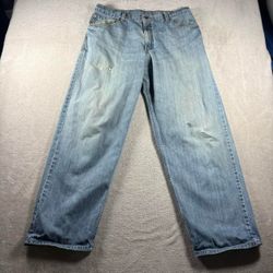 Y2K Vintage Levi’s Silver Tab Men’s 36x31 Blue Baggy Wide Leg Jeans Distress#1A