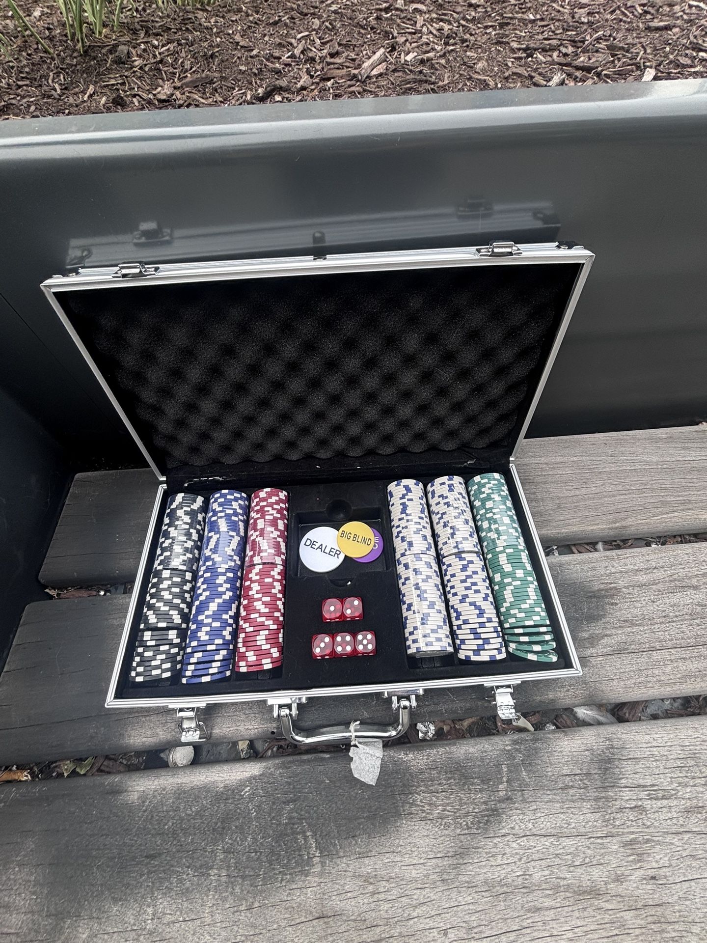 dice set with chips