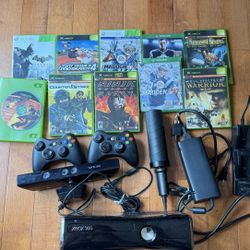 Microsoft Xbox 360 Black XBOX 360 SLIM Video Game Console System Bundle Set Kit