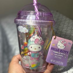 Hello kitty Tumbler w Lollipops 