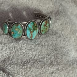 Vintage Navajo Kingsman Turquoise Cuff Bracelet 