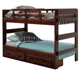 New Twin Cherry Real wood Bunkbed! Bunkbeds on sale here