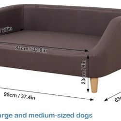 Dog Couch/Dog Beds with High-end Tech Fabric/Durable Dog Sofas and Chairs/Wooden Frame Pet Couch/Pet Sofa Bed with Solid Wooden Leg for Large Dog Rest