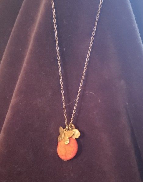 Oval Stone With Charms Necklace