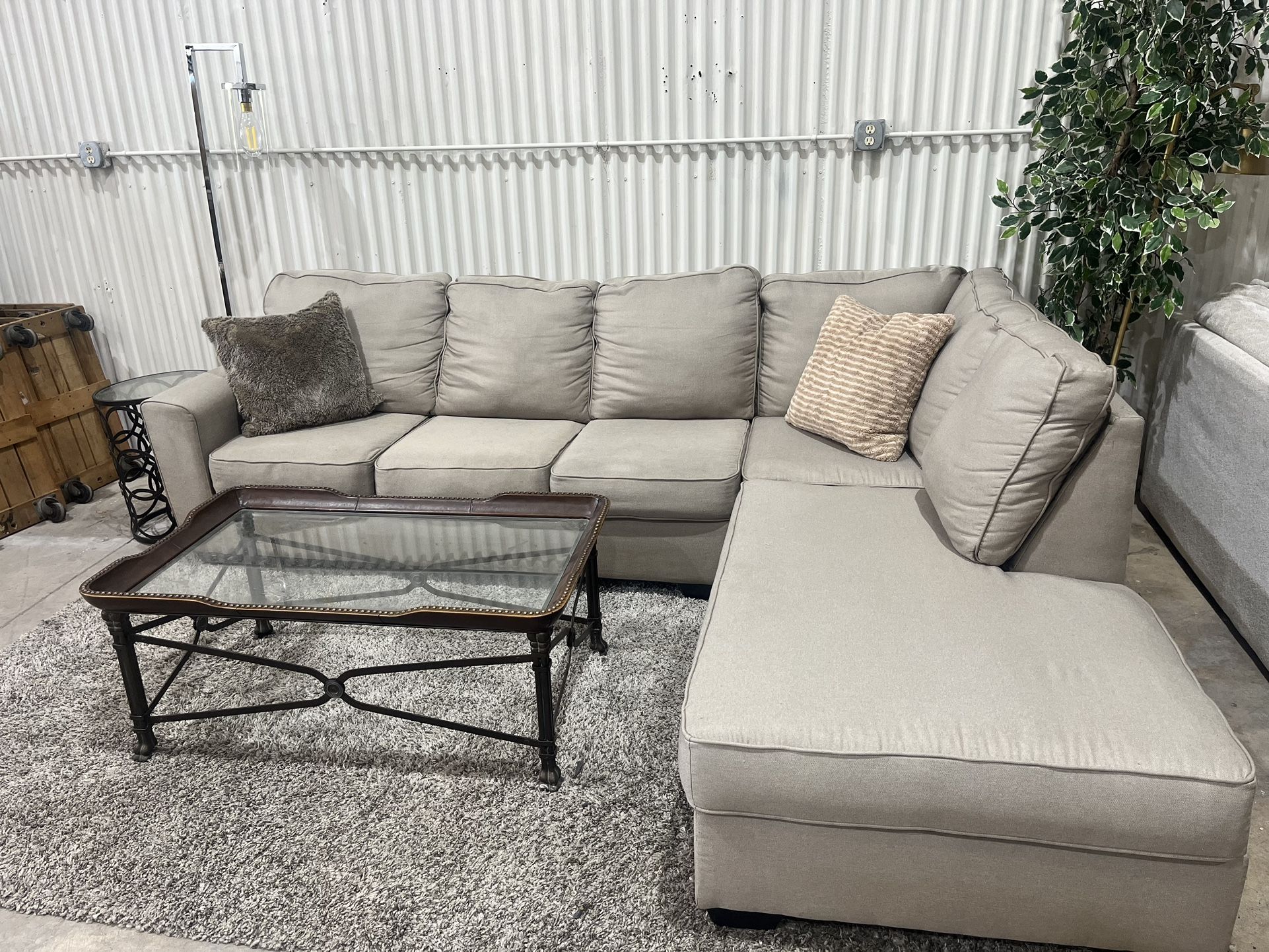 Ashley Furniture Sectional Sofa Couch - Chaise - 2pcs - Cleaned - Comfy - Delivery Available
