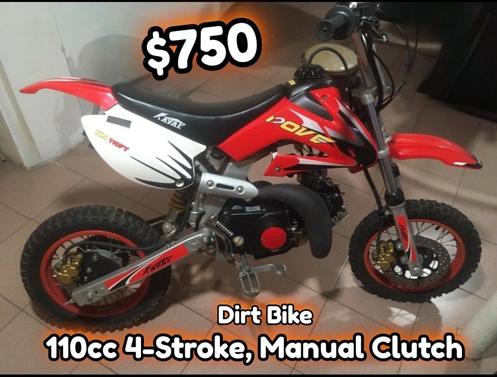 110cc Manuel Clutch 4 stroke dirt bike