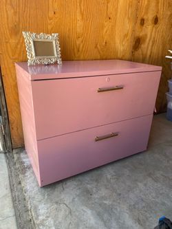 Blush Pink Modern 2-Drawer File / Storage Cabinet