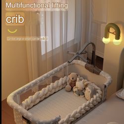 3 in 1 Baby Bassinet, Bedside Sleeper, & Playpen, Folding, Adjustable, Rocking, Portable Crib - Bassinet