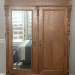 Large Bedroom Armoire With Mirror 83inch w 59inch width 25inch deep