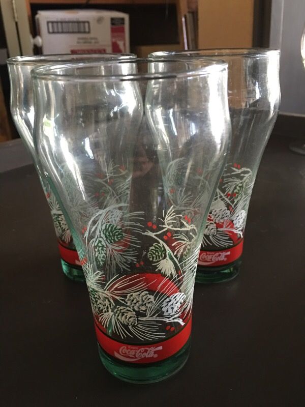 Three Collectable Coke Cola glasses