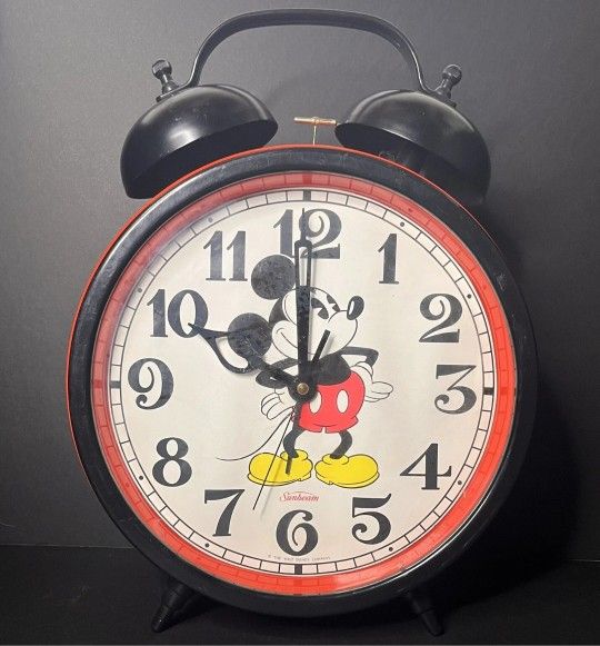 Sunbeam Walt Disney Mickey Mouse Vintage Oversize 17 Inch Alarm Clock
