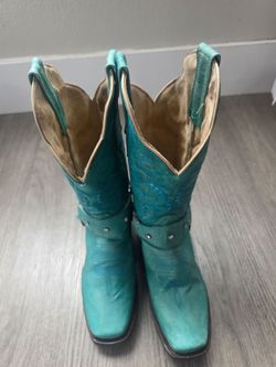 Leather Turquoise Boots Size 6.5 $65