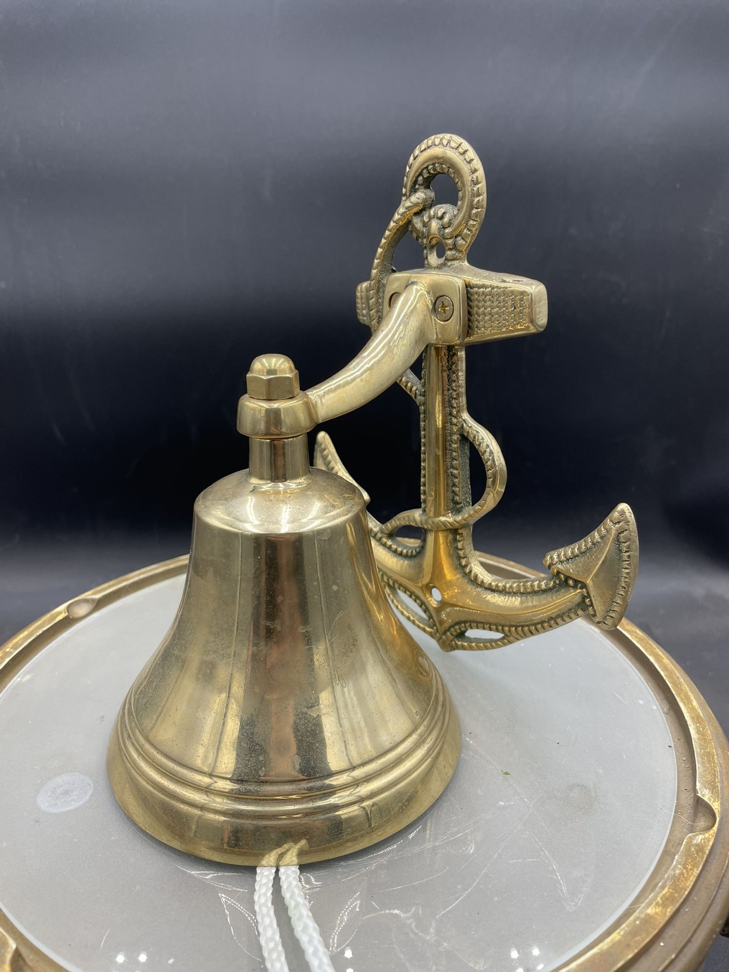 Decorative Wall Hanging Maritime Anchor 7.5” Brass Bell