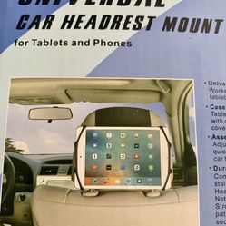 UNIVERSAL CAR HEADREST MOUNT FOR TABLES AND PHONES NEW
