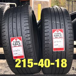 2 used tires 215/40/18 Kumho KH25