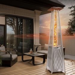 EAST OAK 48,000 BTU (Patio / Outdoor) Quartz Glass Tube Propane Heater, All Stainless Steel With Wheels 