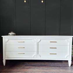 Long White Dresser  6 DRAWER Buffet Credenza Sideboard TV Stand