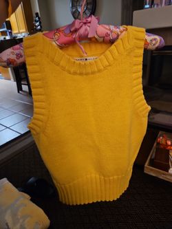 Vintage Tommy Hilfiger Yellow Knit Sweater Vest
