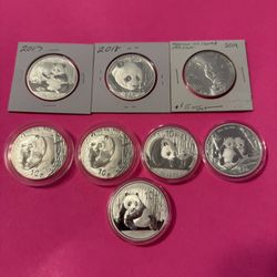 China Pandas & Mexico Libertad Silver Coins