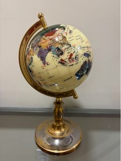 Semi-Precious Gemstone World Globe