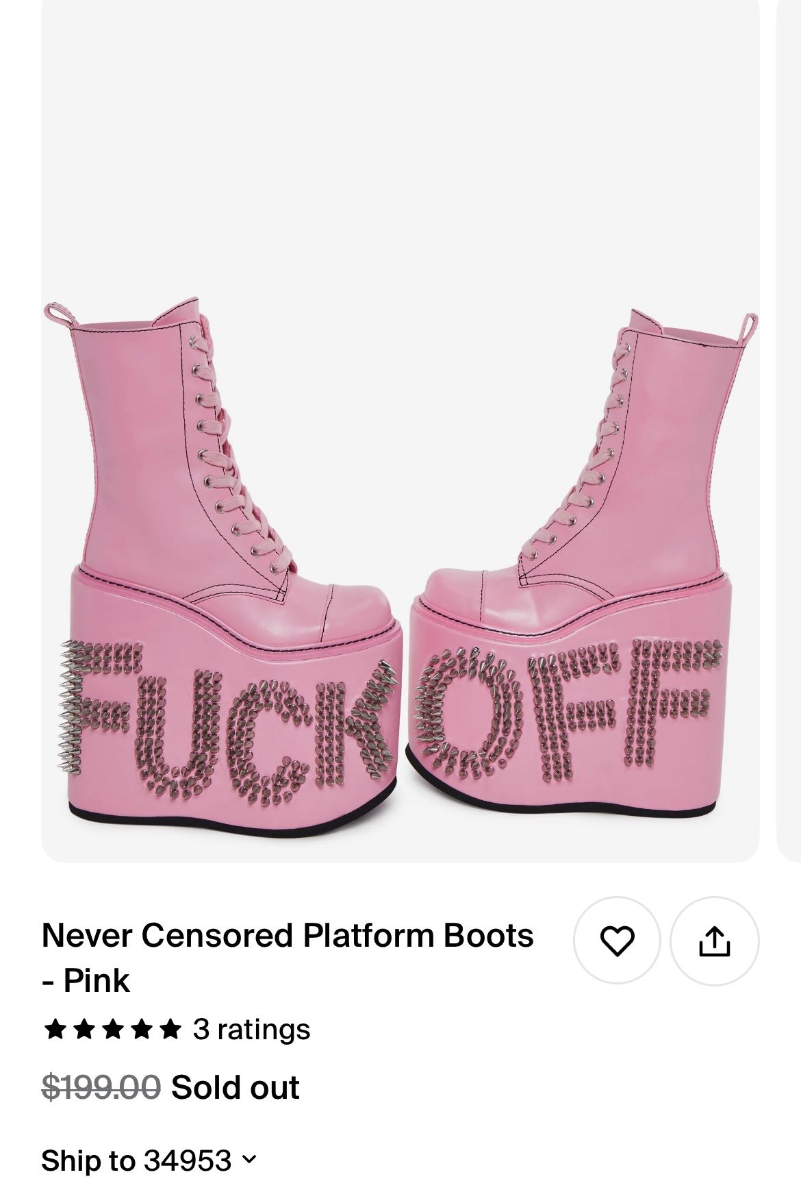 Dollskill Size 7 Platforms Brand New